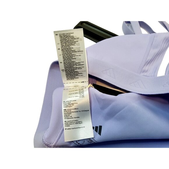 Adidas Womens Lavender Sports Bra L Tight Fit With Adjustable Straps & Stylish W - Picture 11 of 11